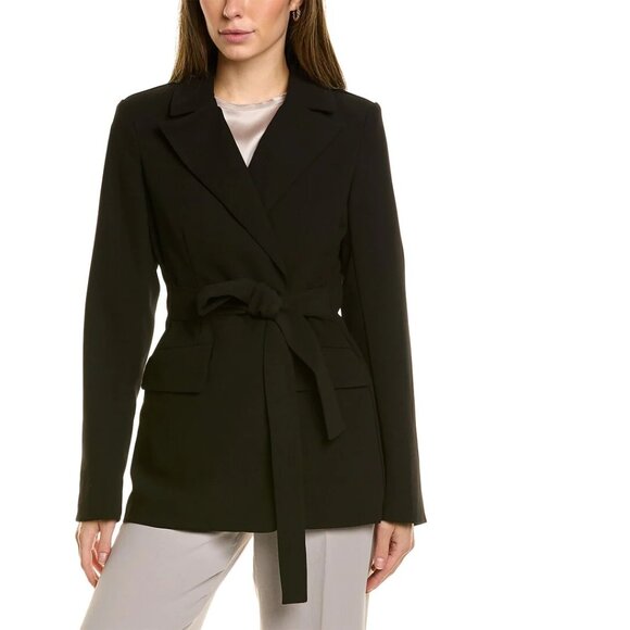 bagatelle Sport Belted Blazer Self Tie Fashion in Black - XS